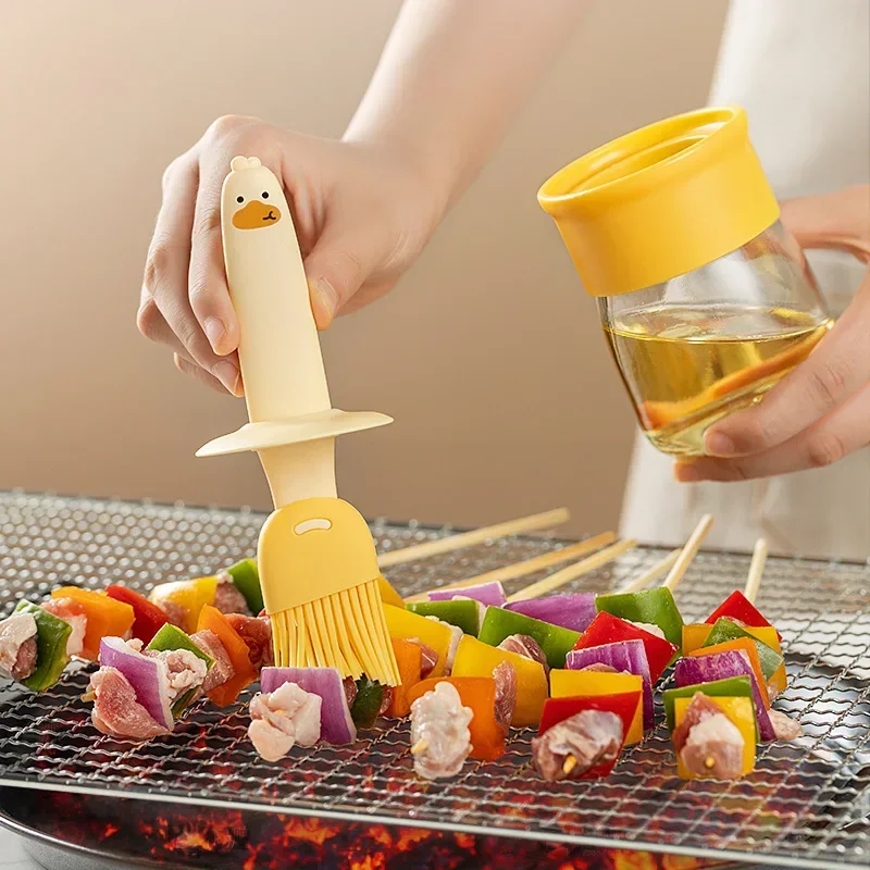 Kitchen Baking Brush - فرشاة زيت سيليكون للمطبخ مع زجاجة،