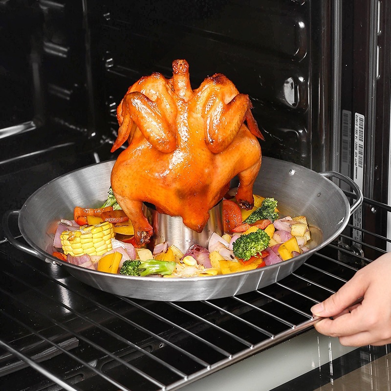 Kitchen Baking Tray Organiser - شواء الفولاذ المقاوم للصدأ حامل الدجاج