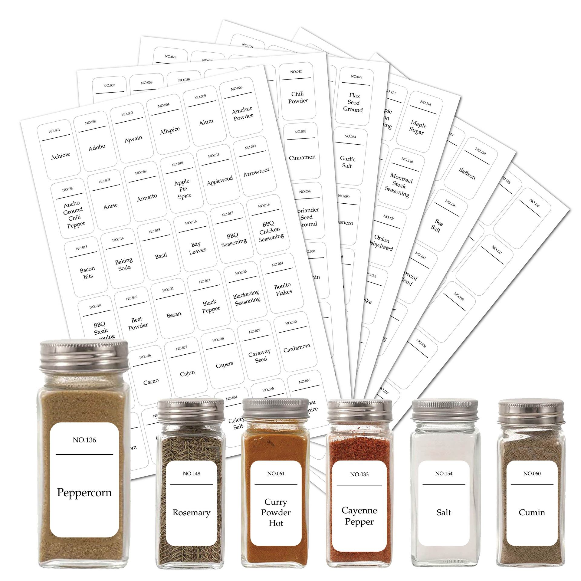 Kitchen.Baking Labels - 216 قطعة ملصقات جرة توابل المطبخ