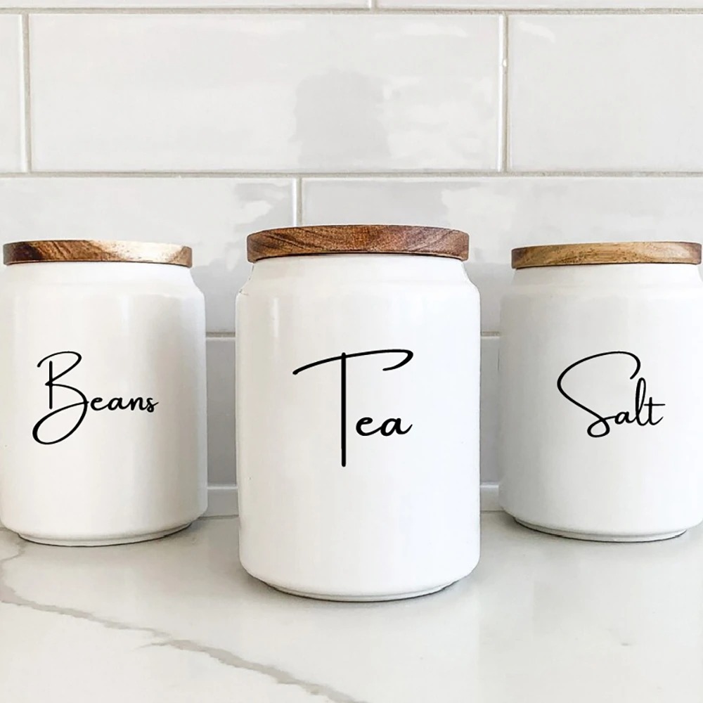 Kitchen.Baking Labels - ملصقات لتنظيم المطبخ، ملصقات مقاومة للماء