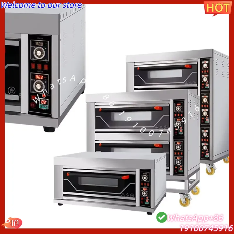 Commercial Kitchen Baking Oven - فرن بيتزا كهربائي صناعي مزدوج الطبقات