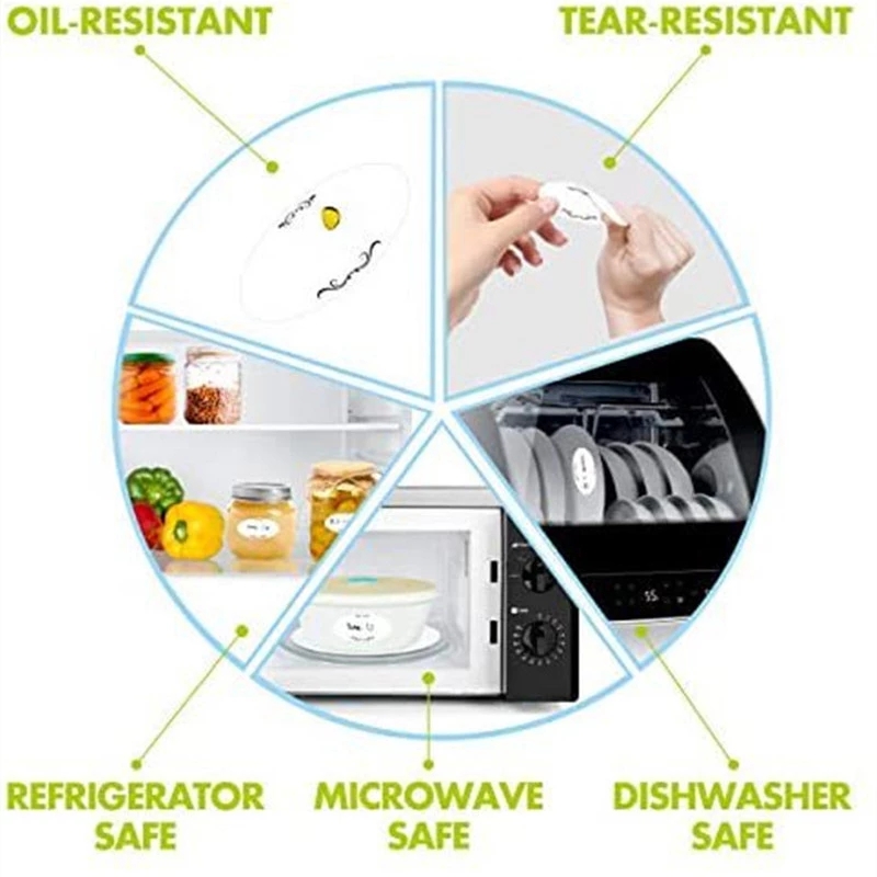 150-300 قطعة تاريخ علامات الطع - مراجعة Kitchen.Baking Labels وسعره