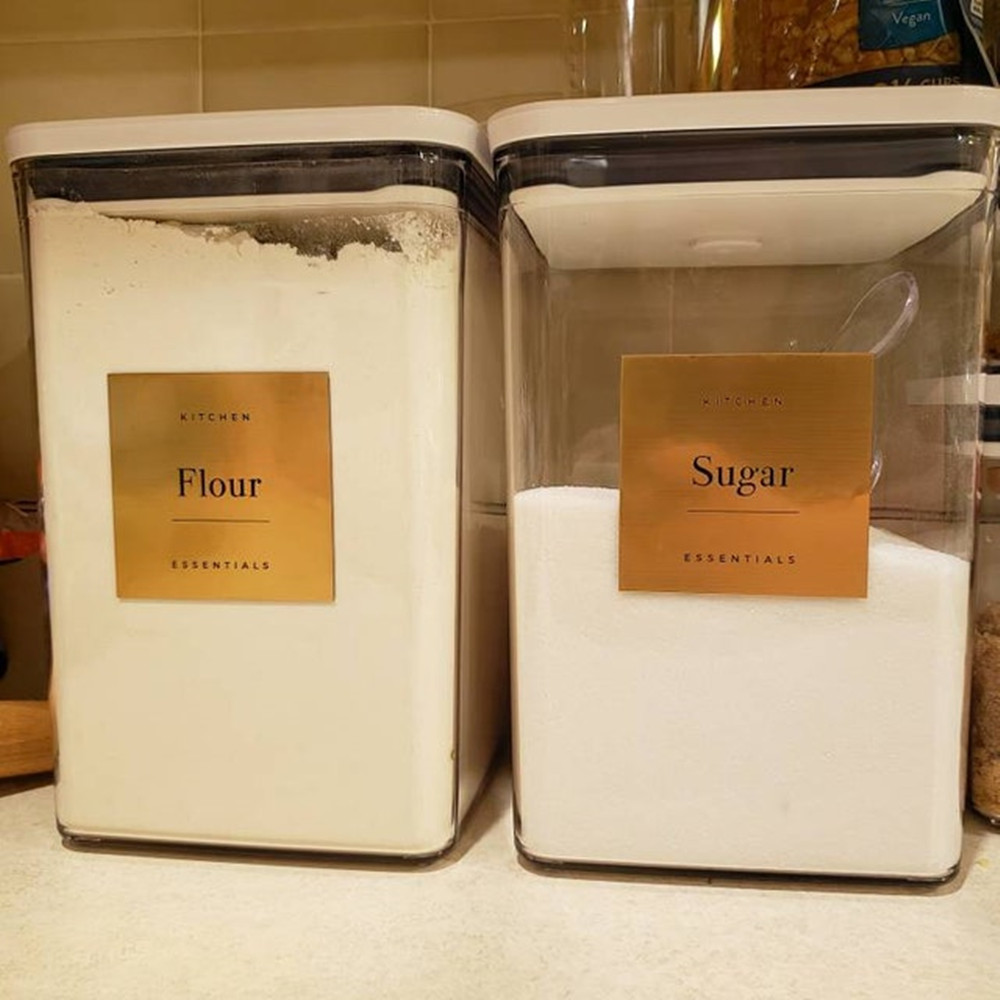 ملصقات مخزن مقاومة للماء ، معد - مراجعة Kitchen.Baking Labels وسعره