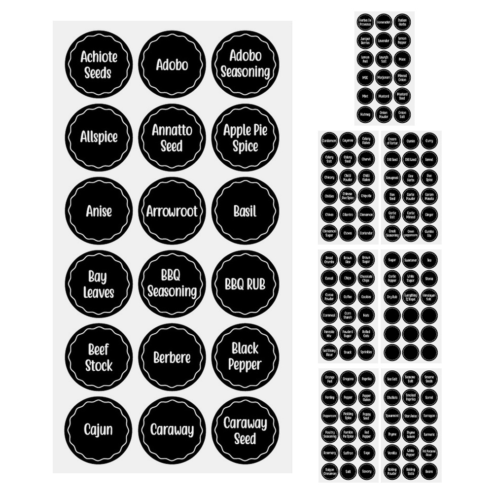 144 قطعة ملصقات توابل مستطيلة  - مراجعة Kitchen.Baking Labels وسعره