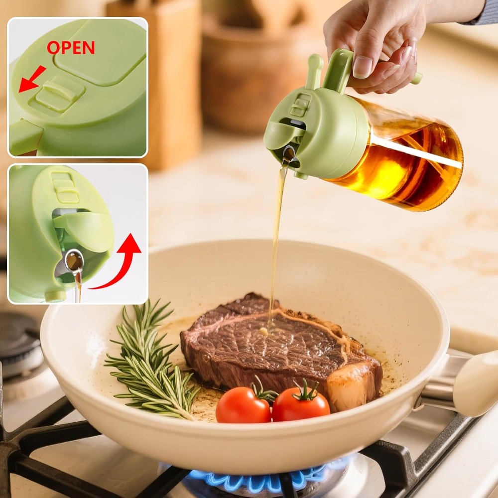 زجاجة رش وتقديم الزيت الزجاجية - مراجعة Kitchen.Baking Labels وسعره