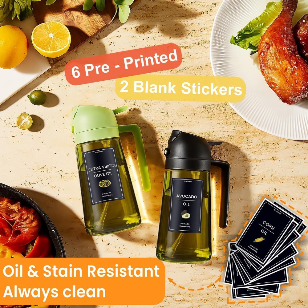 زجاجة زيت الزيتون المضادة للضو - مراجعة Kitchen.Baking Labels وسعره