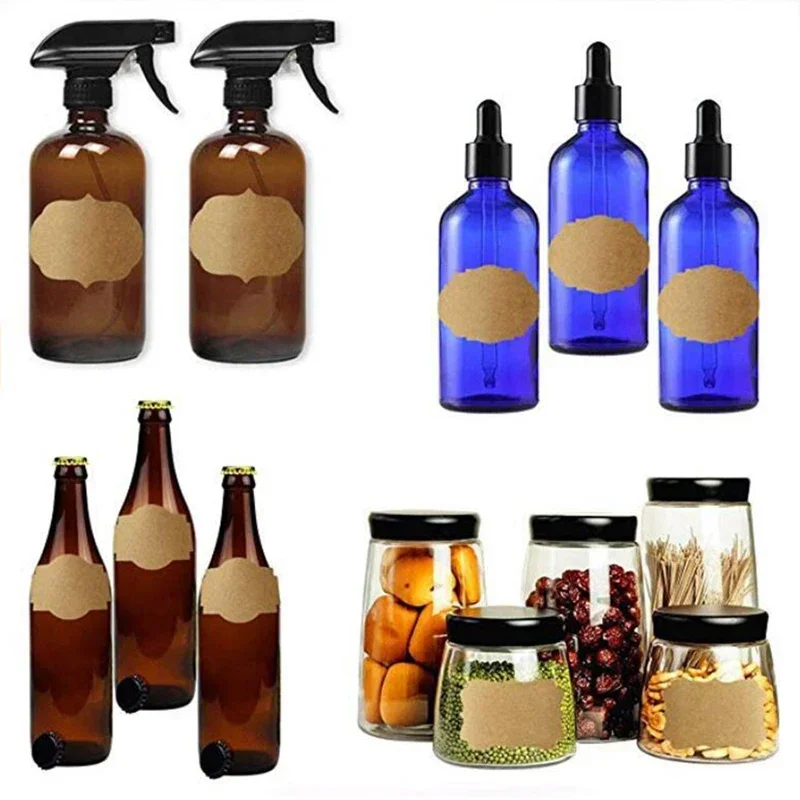 300 قطعة ملصق كرافت مكتوب بخط  - مراجعة Kitchen.Baking Labels وسعره