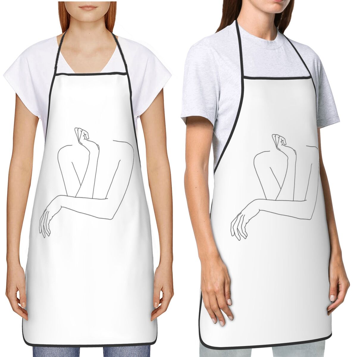 مريلة مطبخ بدون أكمام بتصميم خ - مراجعة Kitchen Baking Drawing وسعره
