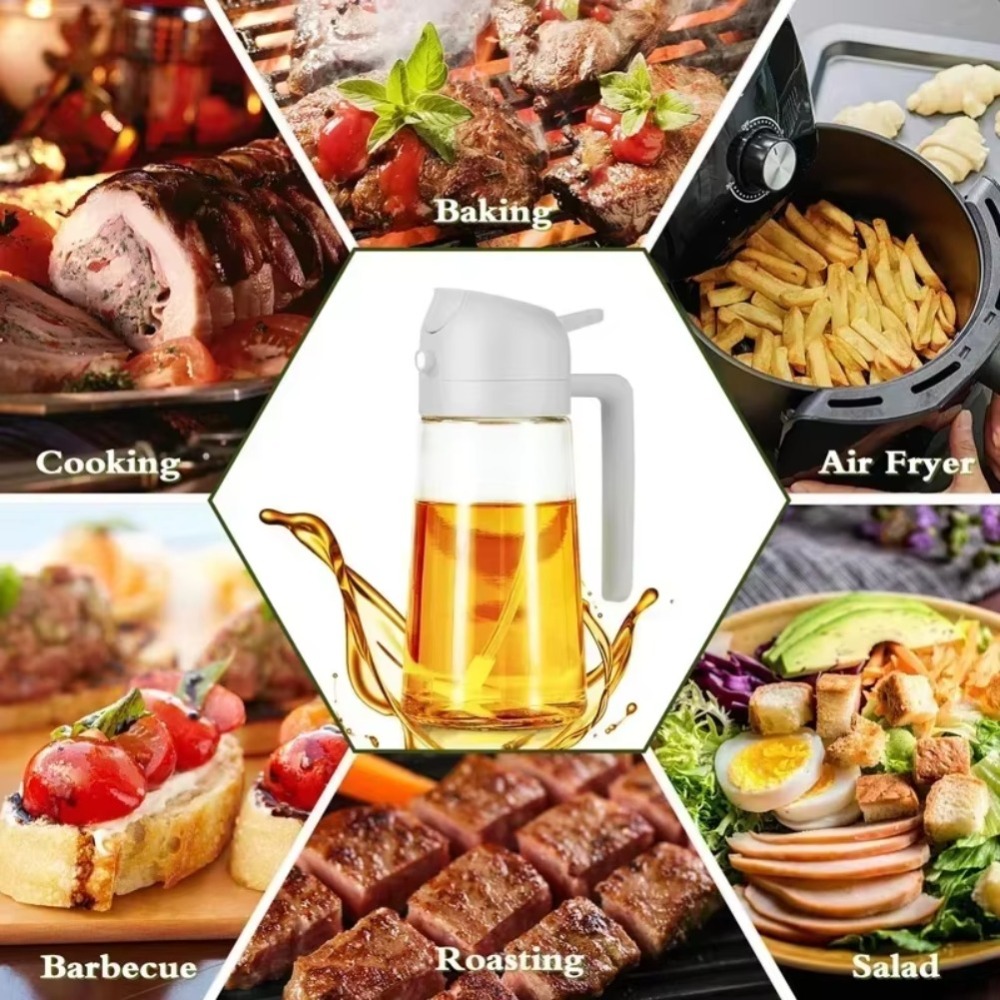 زجاجة رش زيت بلاستيكية 2 في 1  - مراجعة Kitchen With Baking Area وسعره