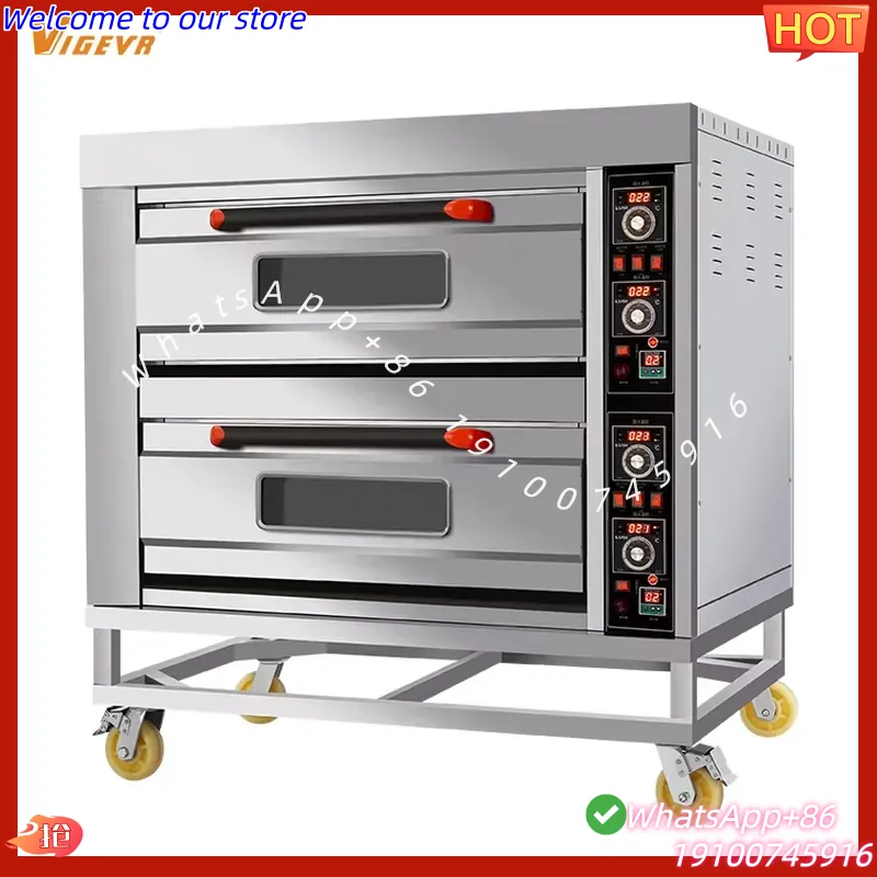 فرن بيتزا كهربائي صناعي مزدوج  - مراجعة Commercial Kitchen Baking Oven وسعره